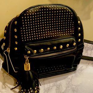 Bebe studded backpack purse